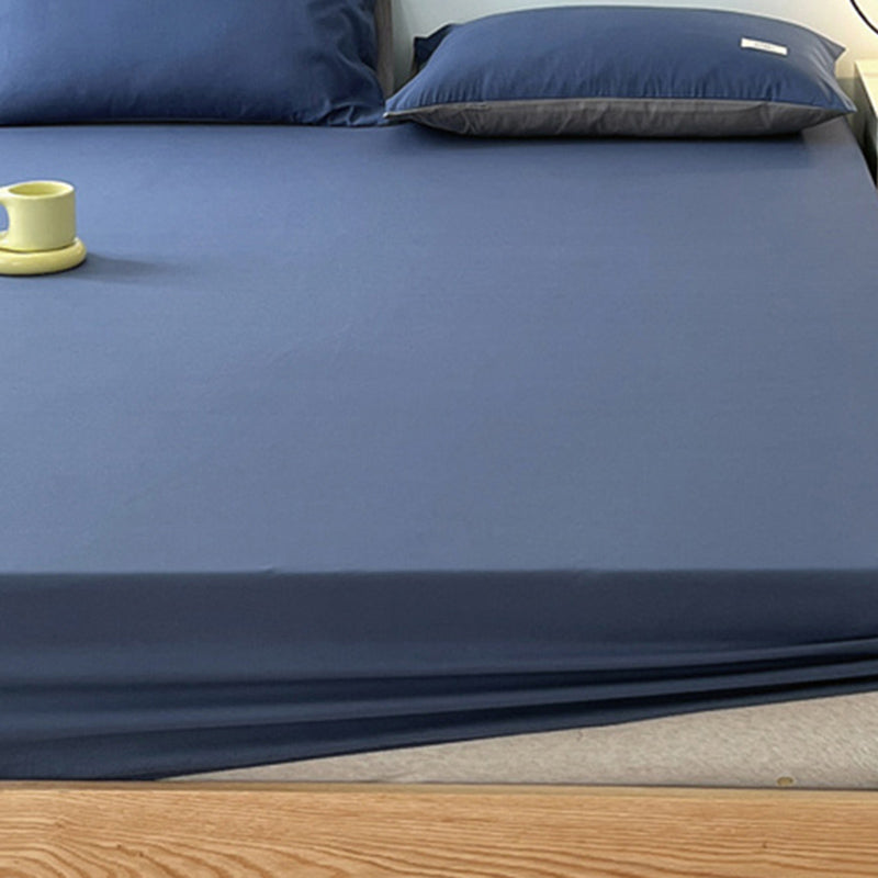 Cotton Fitted Sheet Twill Solid Color Fade Resistant Soft Breathable
