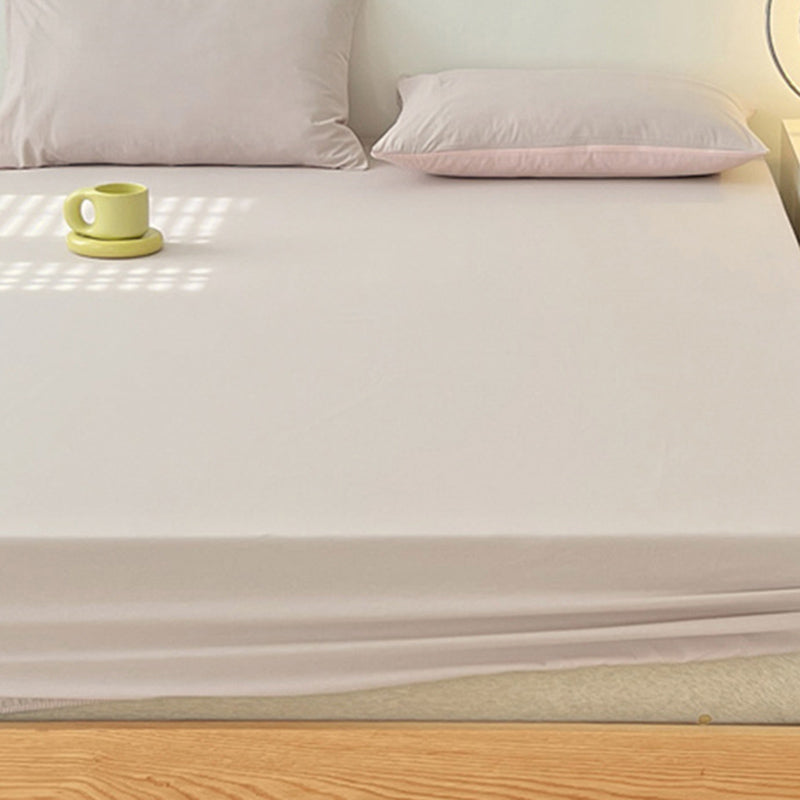 Cotton Fitted Sheet Twill Solid Color Fade Resistant Soft Breathable