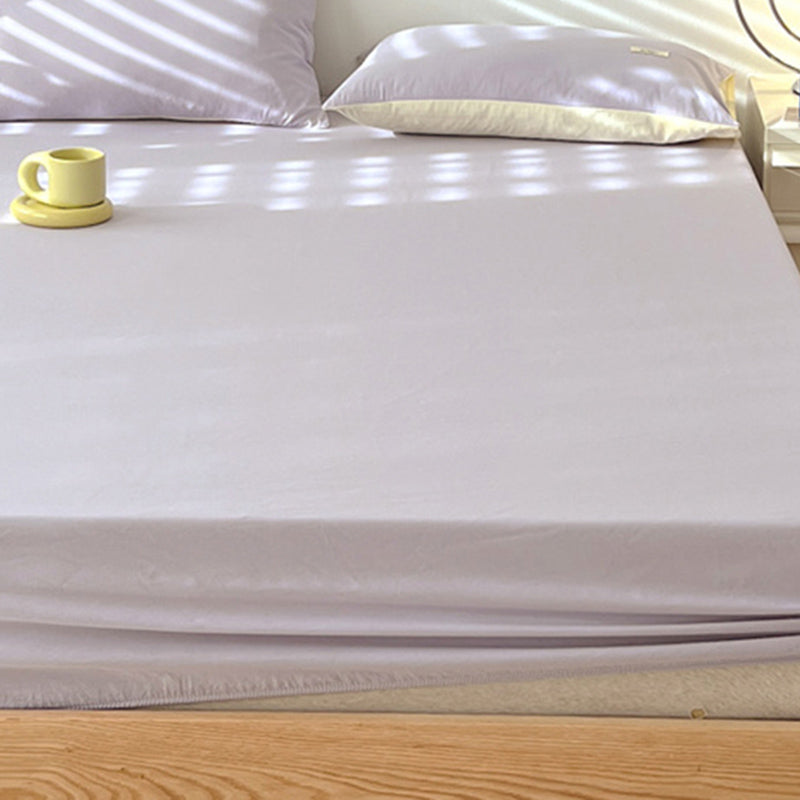 Cotton Fitted Sheet Twill Solid Color Fade Resistant Soft Breathable
