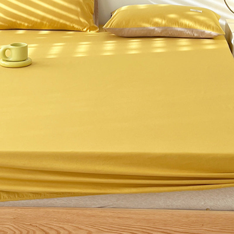 Cotton Fitted Sheet Twill Solid Color Fade Resistant Soft Breathable
