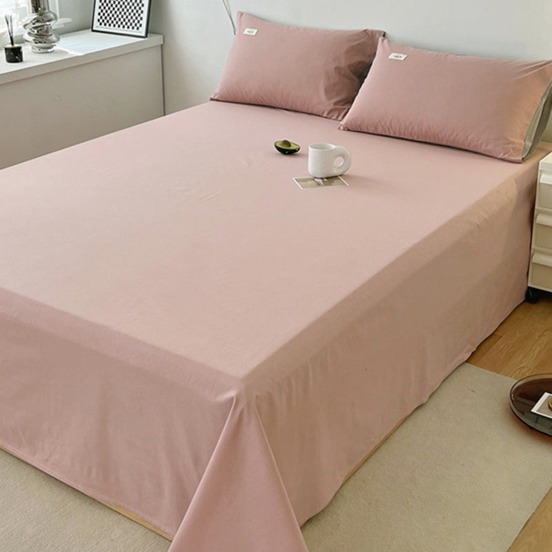 Pure Color Cotton Bed Sheet Breathable Twill Soft Fade Resistant