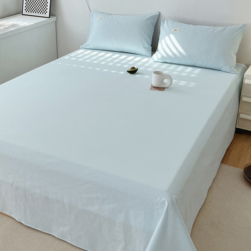 Pure Color Cotton Bed Sheet Breathable Twill Soft Fade Resistant