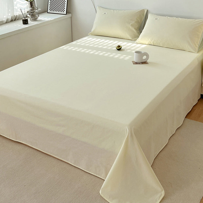 Pure Color Cotton Bed Sheet Breathable Twill Soft Fade Resistant