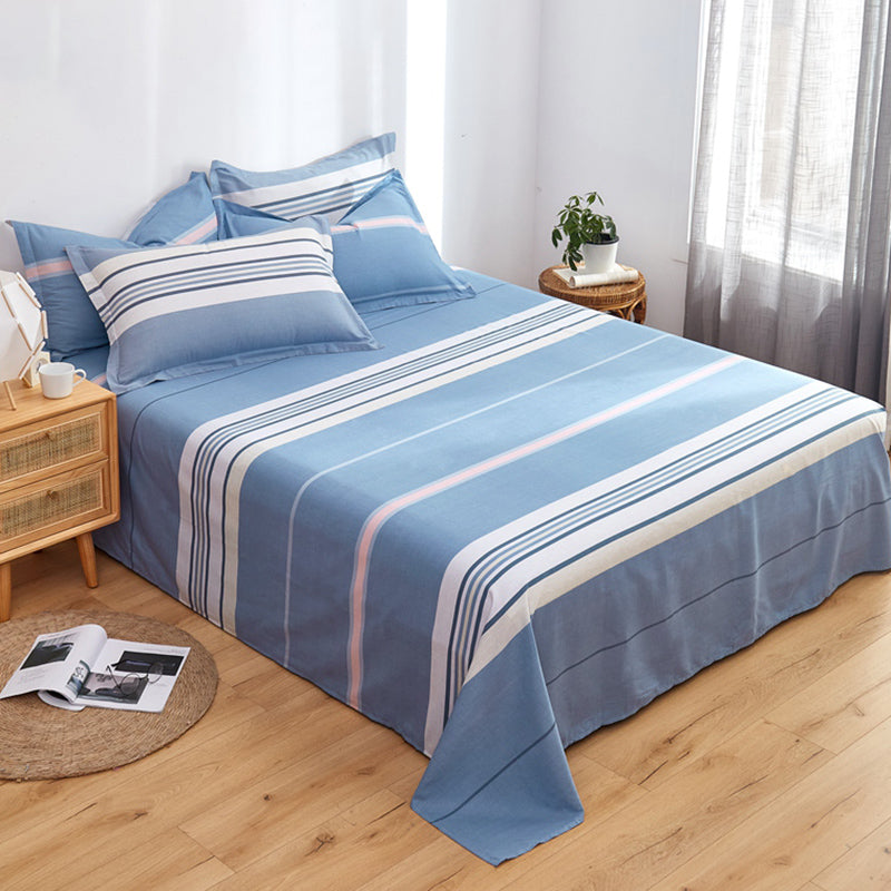 Sheet Sets Cotton Striped Breathable Wrinkle Resistant Ultra Soft Bed Sheet Set
