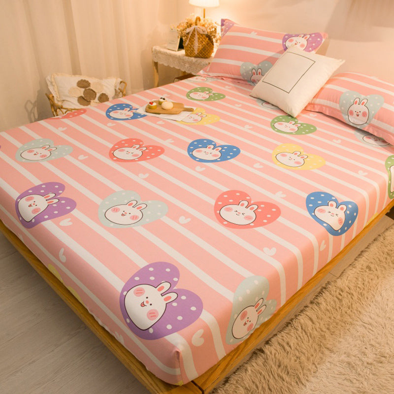 Fitted Sheet Cotton Floral Printed Ultra Soft Breathable Wrinkle Resistant Bed Sheet Set