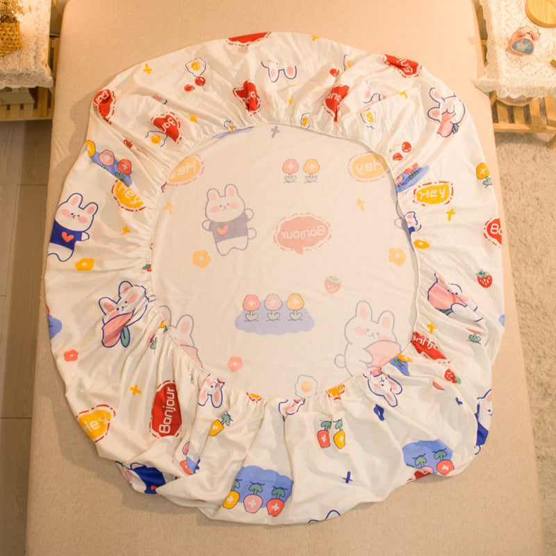 Fitted Sheet Cotton Floral Printed Ultra Soft Breathable Wrinkle Resistant Bed Sheet Set