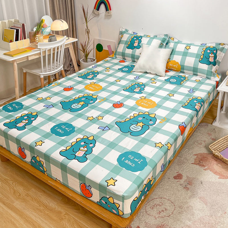 Fitted Sheet Cotton Floral Printed Ultra Soft Breathable Wrinkle Resistant Bed Sheet Set