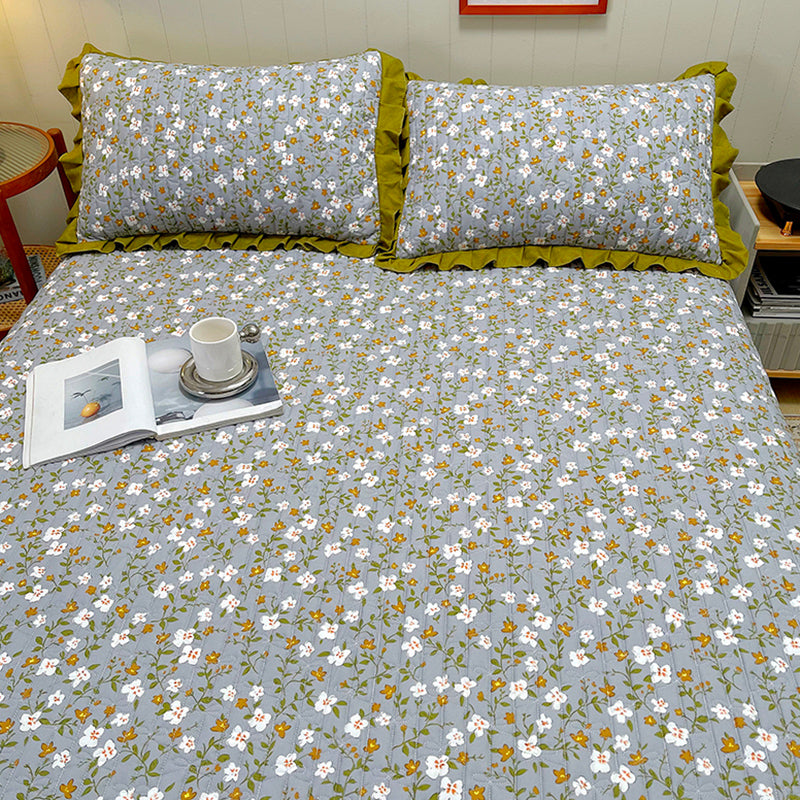 Floral Print Bed Sheet Set Modern Cotton Fitted Sheet for Bedroom