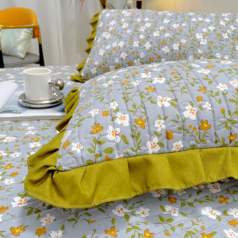 Floral Print Bed Sheet Set Modern Cotton Fitted Sheet for Bedroom