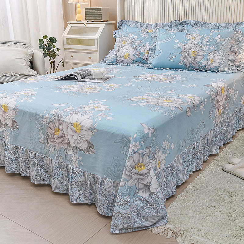 Sheet Set Cotton Floral Printed Ultra Soft Wrinkle Resistant Breathable Bed Sheet Set