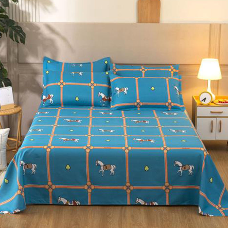 Sheet Set Cotton Floral Printed Ultra Soft Breathable Wrinkle Resistant Bed Sheet Set