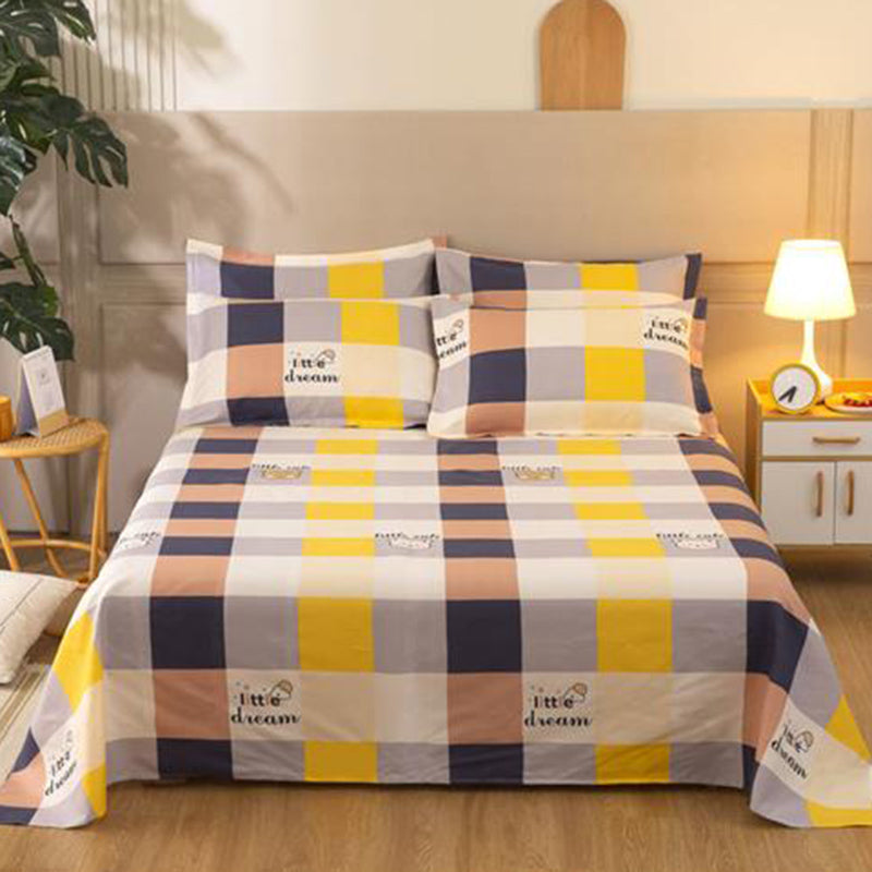 Sheet Set Cotton Floral Printed Ultra Soft Breathable Wrinkle Resistant Bed Sheet Set