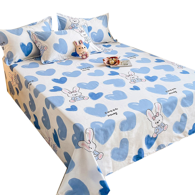 Sheet Sets Cotton Cartoon Printed Ultra Soft Breathable Wrinkle Resistant Bed Sheet Set