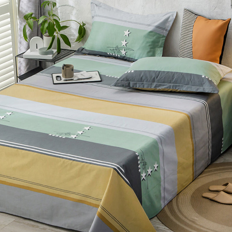 Sheet Sets Cotton Cartoon Printed Ultra Soft Breathable Wrinkle Resistant Bed Sheet Set