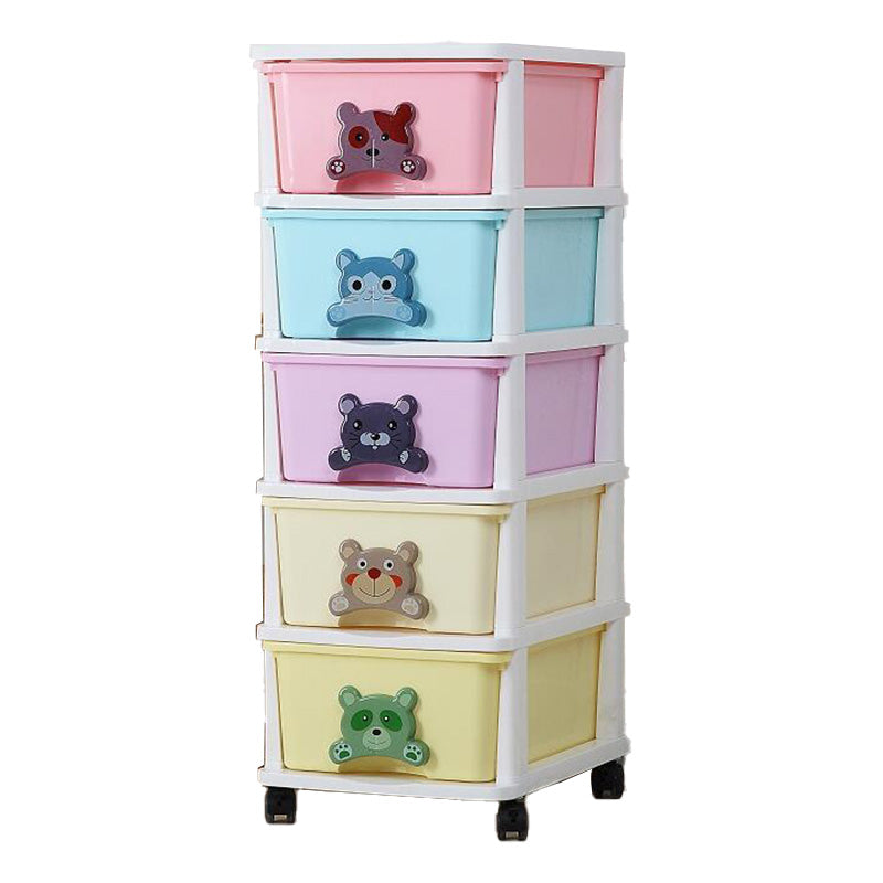 Scandinavian Vertical Plastic Nursery Dresser with Drawers for Bedroom
