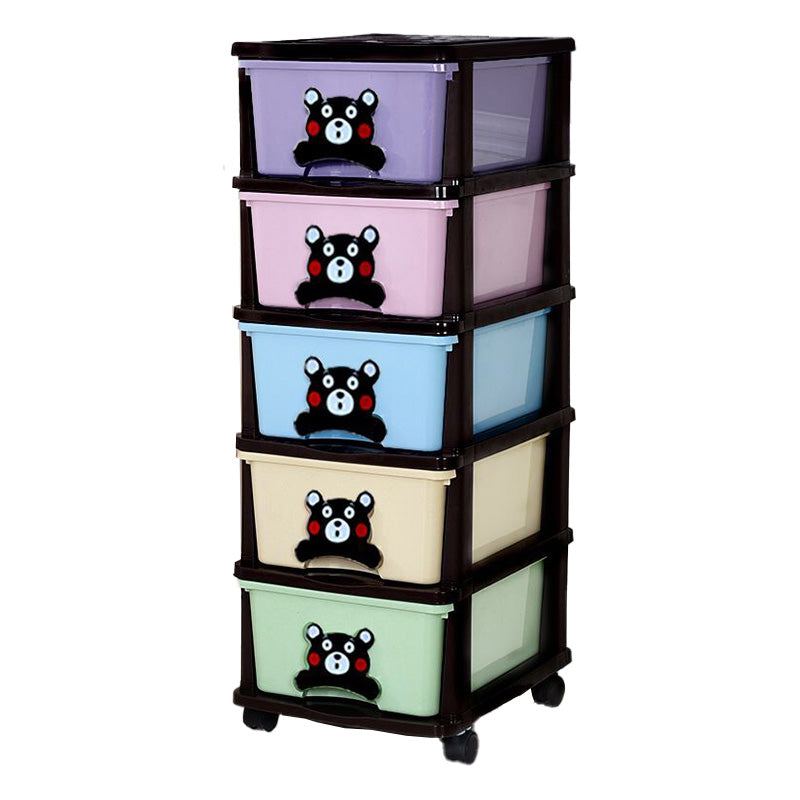 Scandinavian Vertical Plastic Nursery Dresser with Drawers for Bedroom
