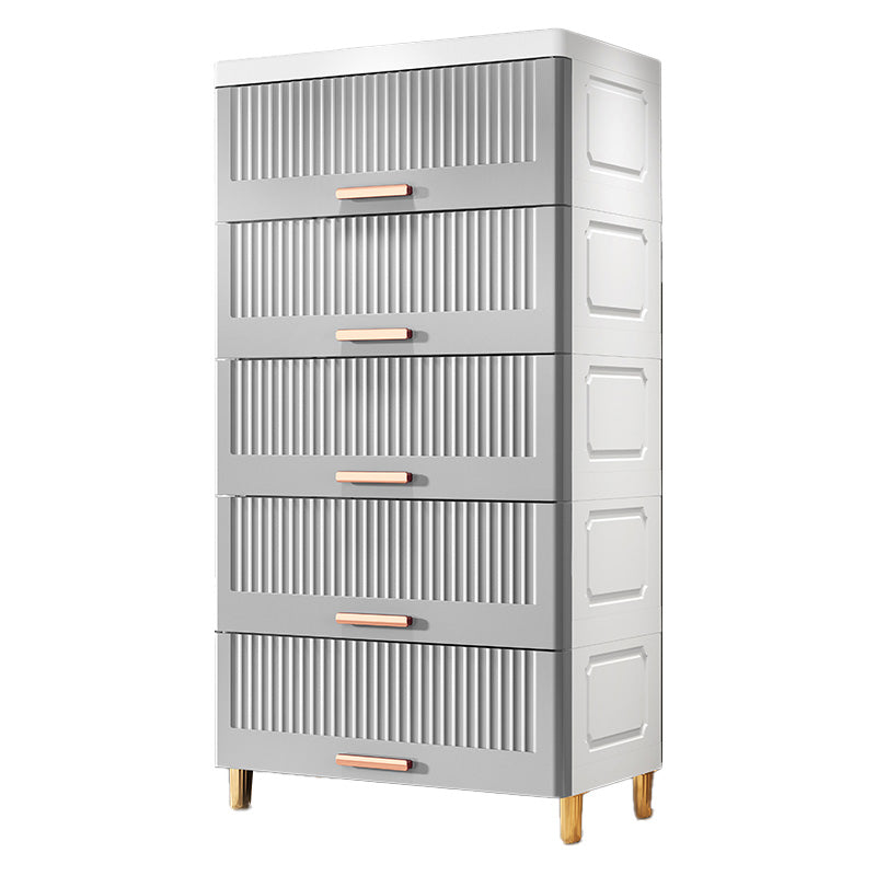 Ultra Modern Vertical Plastic Kids Dressers with Drawers for Bedroom