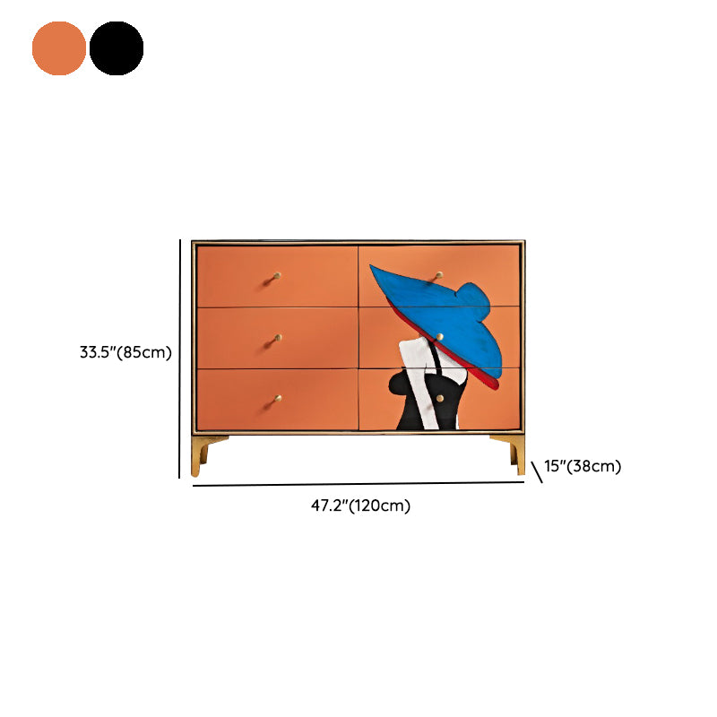 Modernism Horizontal Double Dresser Wood Storage Lingerie Chest for Home