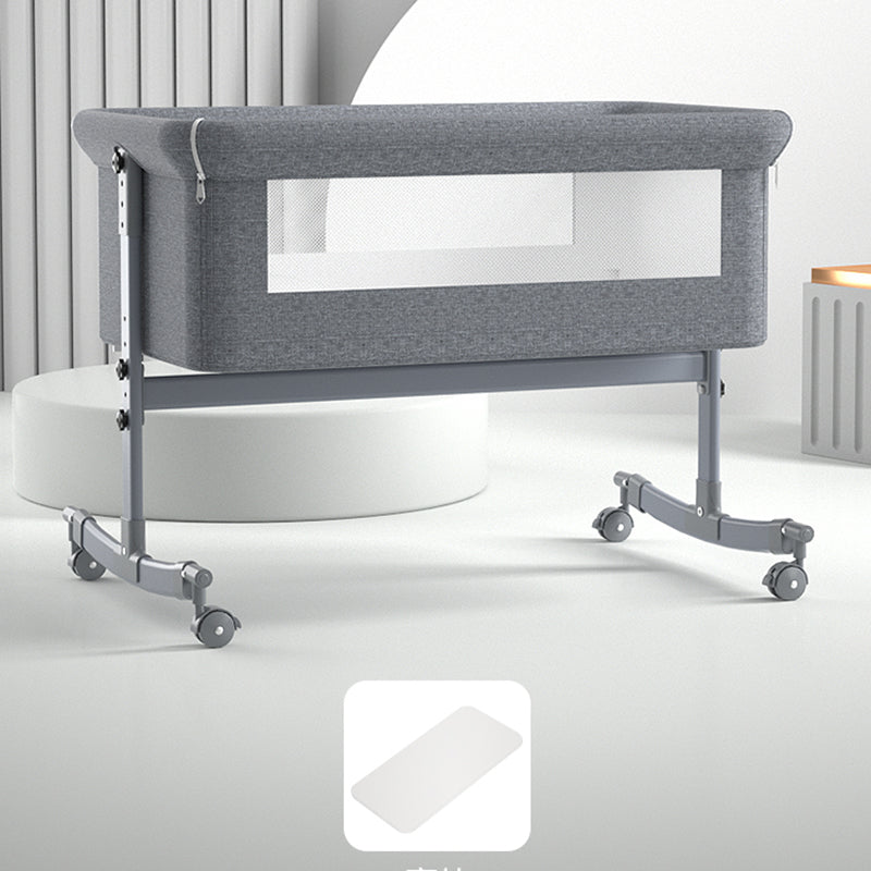 Modern Rocking Metal Foldable Height Adjustable Crib Cradle with Pad