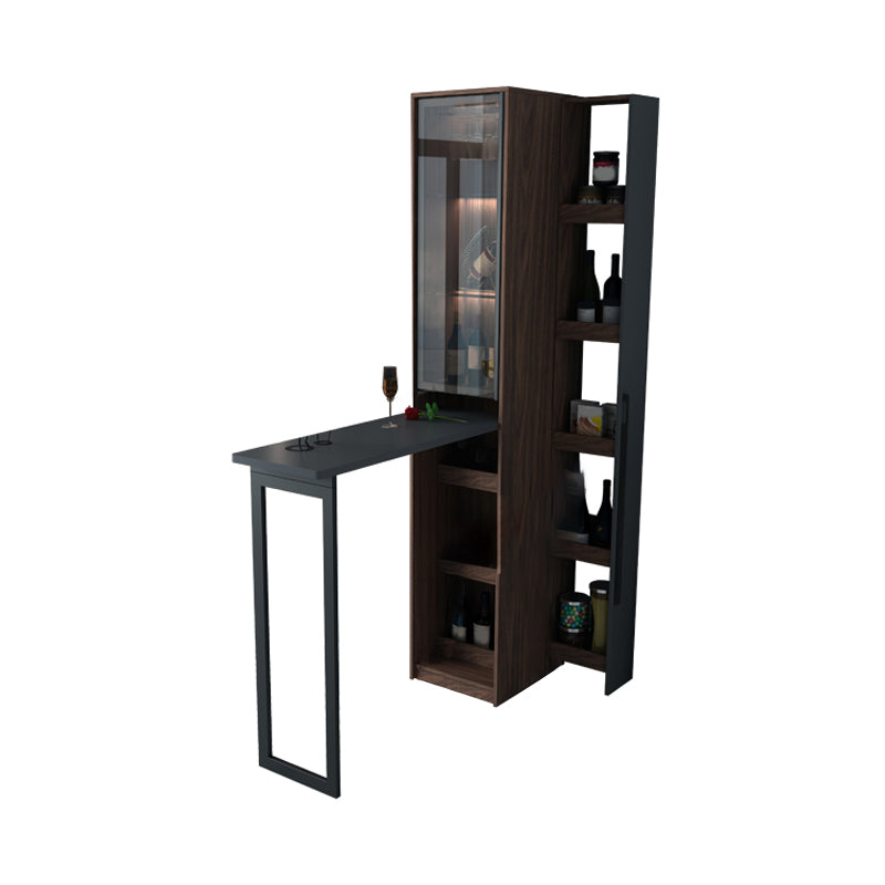 Modern Rectangle Wood Counter Table 2 Pieces Collapsible Bar Table Set for Living Room