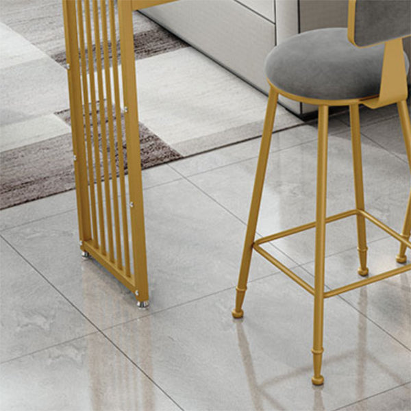 Rectangle Bar Pub Table Set 1/3/4/5 Pcs Metal and Wood Bar Table and Upholstered Stools