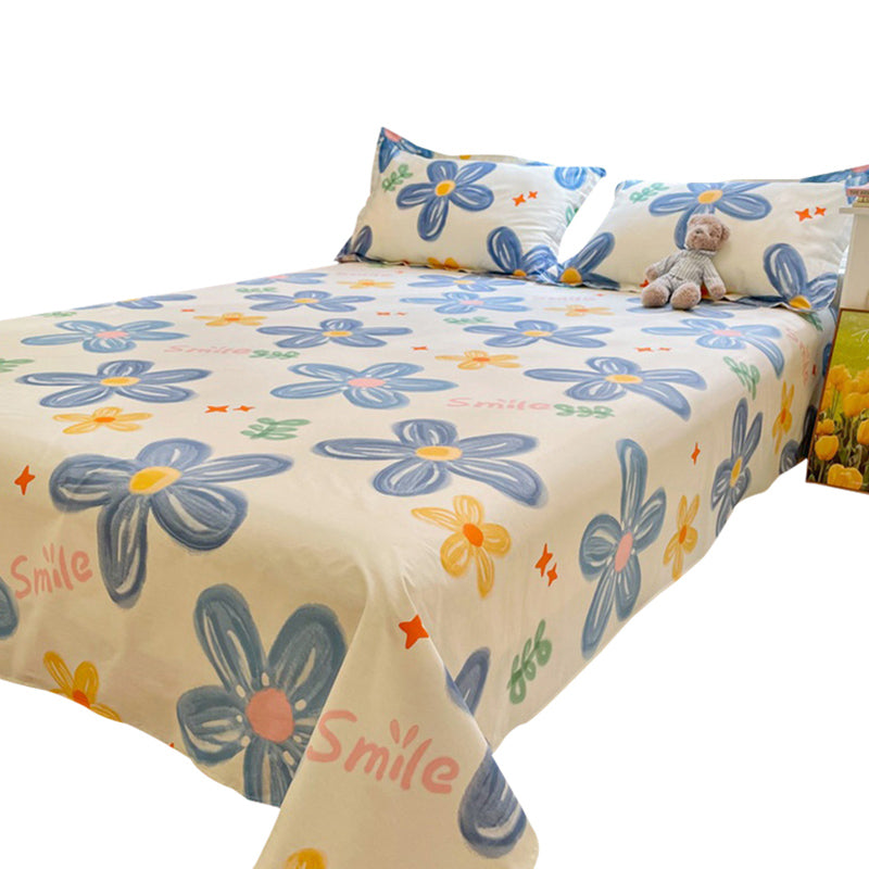 Sheets Cotton Floral Printed Wrinkle Resistant Ultra Soft Breathable Bed Sheet Set