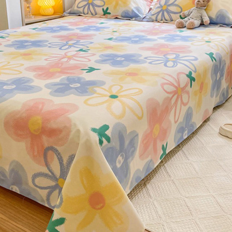Sheets Cotton Floral Printed Wrinkle Resistant Ultra Soft Breathable Bed Sheet Set