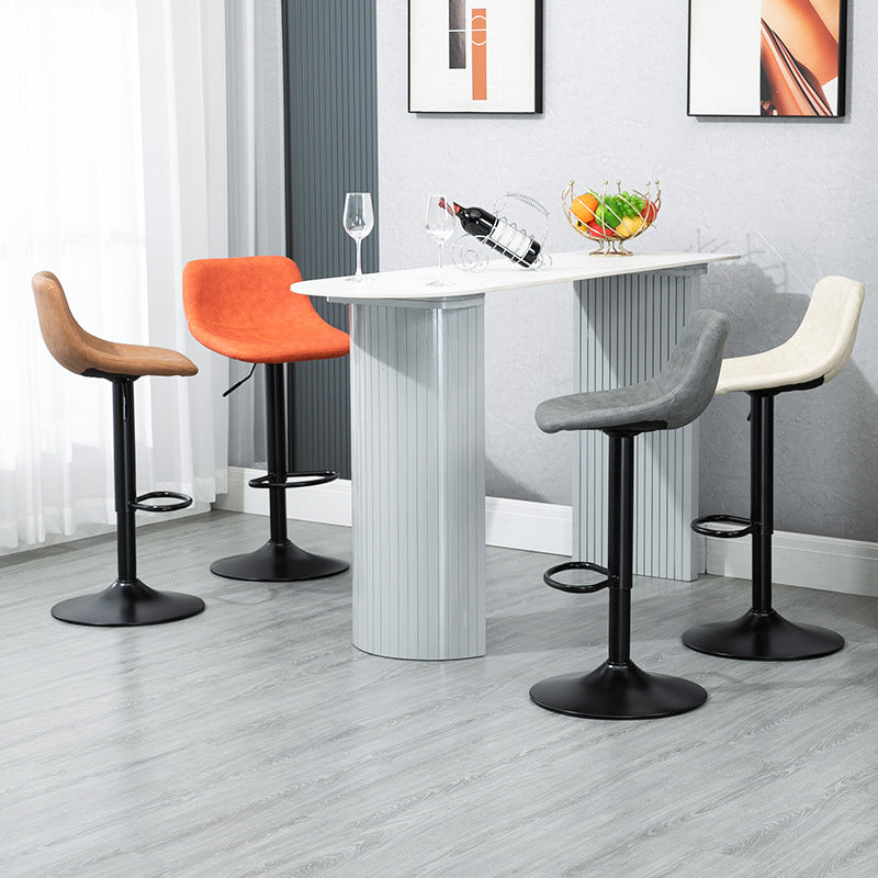 Modern Home Leather Stool Swivel Adjustable Footrest Barstool