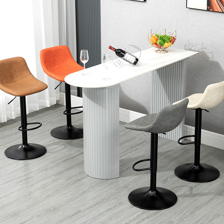 Modern Home Leather Stool Swivel Adjustable Footrest Barstool