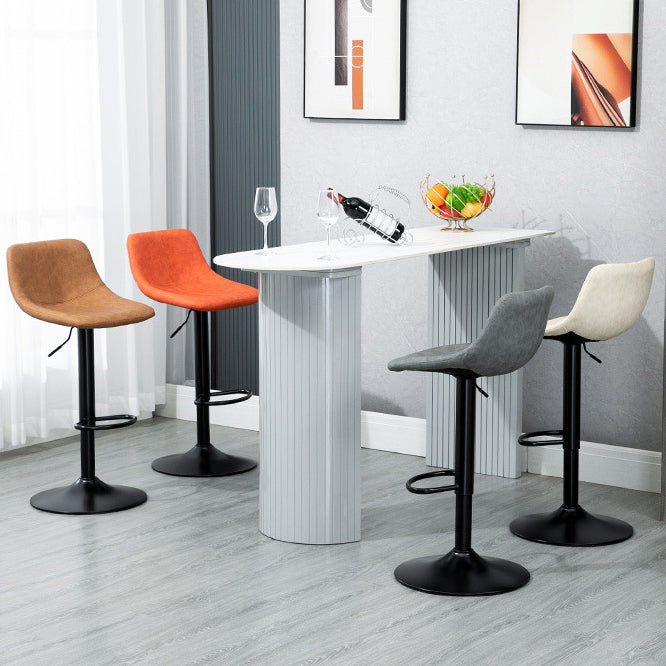 Modern Home Leather Stool Swivel Adjustable Footrest Barstool