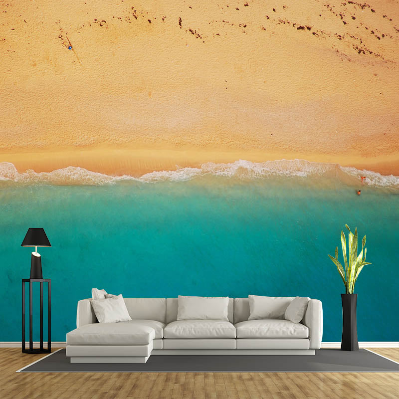 Environmental Moisture Resistant Wallpaper Living Room Sea Print Photography