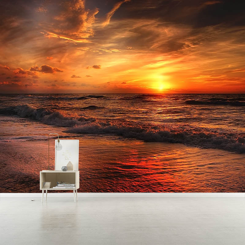 Peel and Stick Wall Mural Tropical Sea Pattern Photography Living Room Decorative