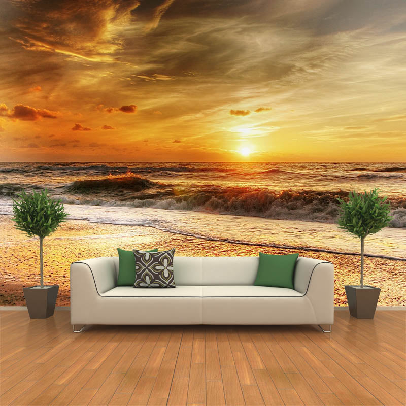 Peel and Stick Wall Mural Tropical Sea Pattern Photography Living Room Decorative