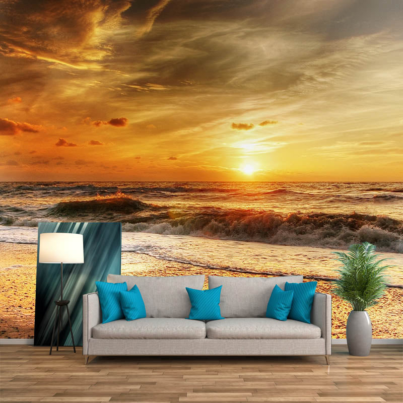 Peel and Stick Wall Mural Tropical Sea Pattern Photography Living Room Decorative