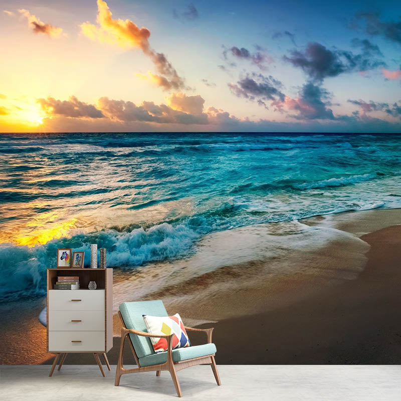 Tropical Photography Wallpaper Bedroom Peel and Stick Sea Stain Resistant