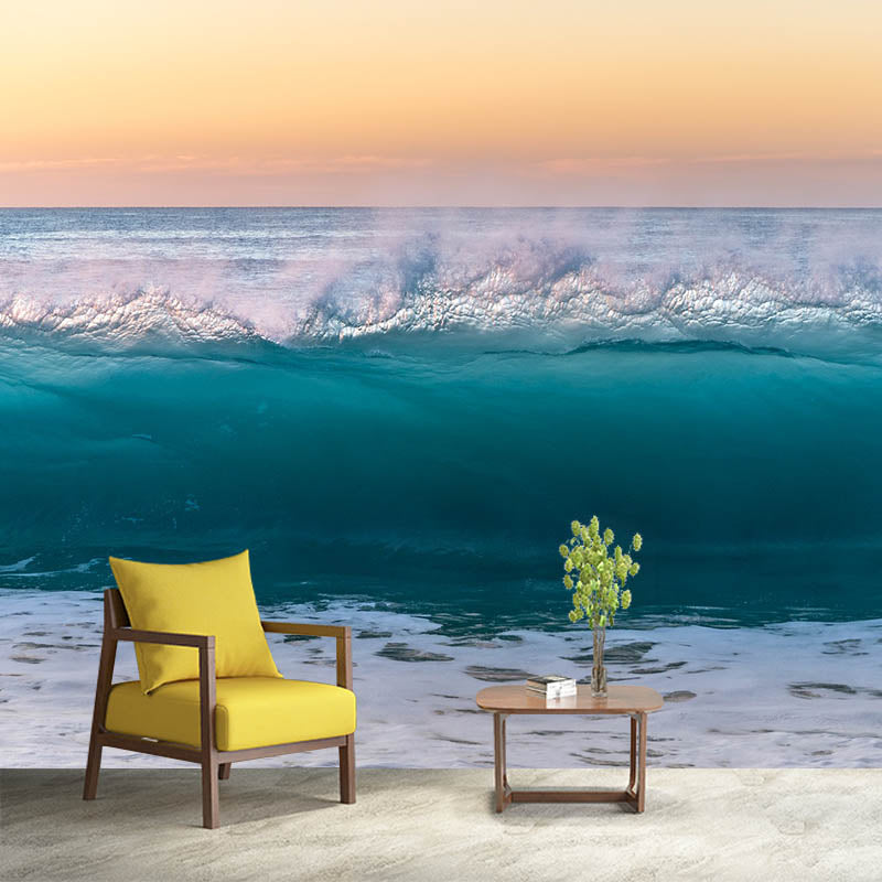 Sea Bench Photography Wall Mural Living Room Tropical Peel and Stick Mildew Resistant