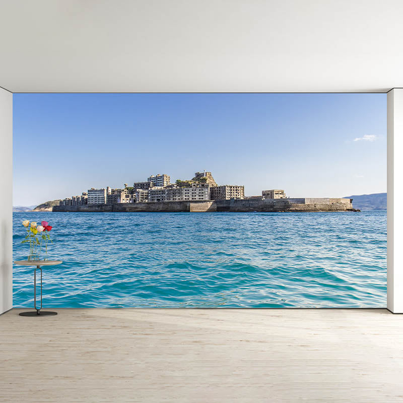 Non-Pasted Tropical Living Room Photography Wall Mural Sea Pattern