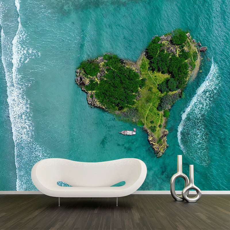 Sea Print Bedroom Environmental Wallpaper Moisture Resistant Photography Peel and Stick