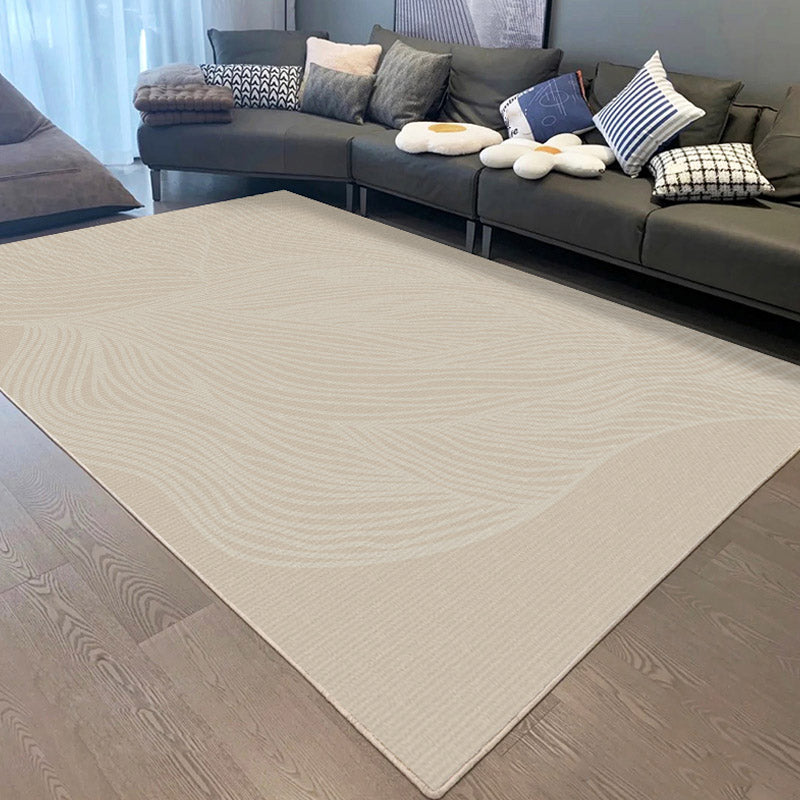 Casual Rug Simple Area Rug Polyester Easy Care Carpet for Bedroom
