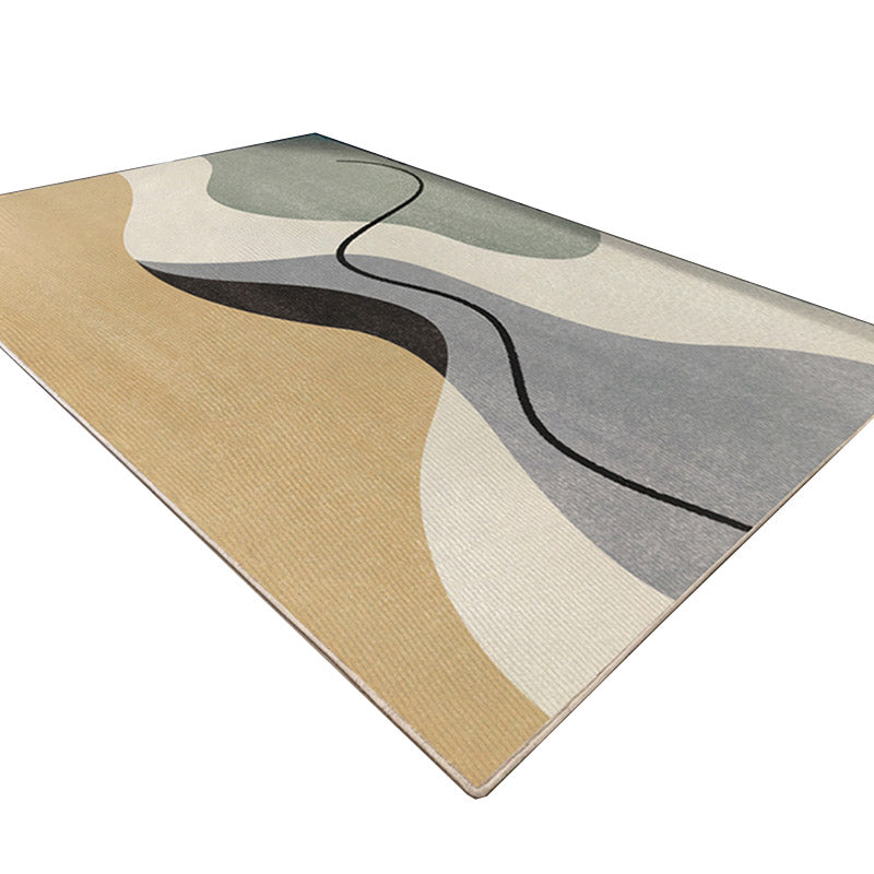 Casual Rug Simple Area Rug Polyester Easy Care Carpet for Bedroom