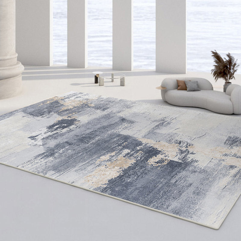 Casual Rug Simple Area Rug Polyester Easy Care Carpet for Bedroom