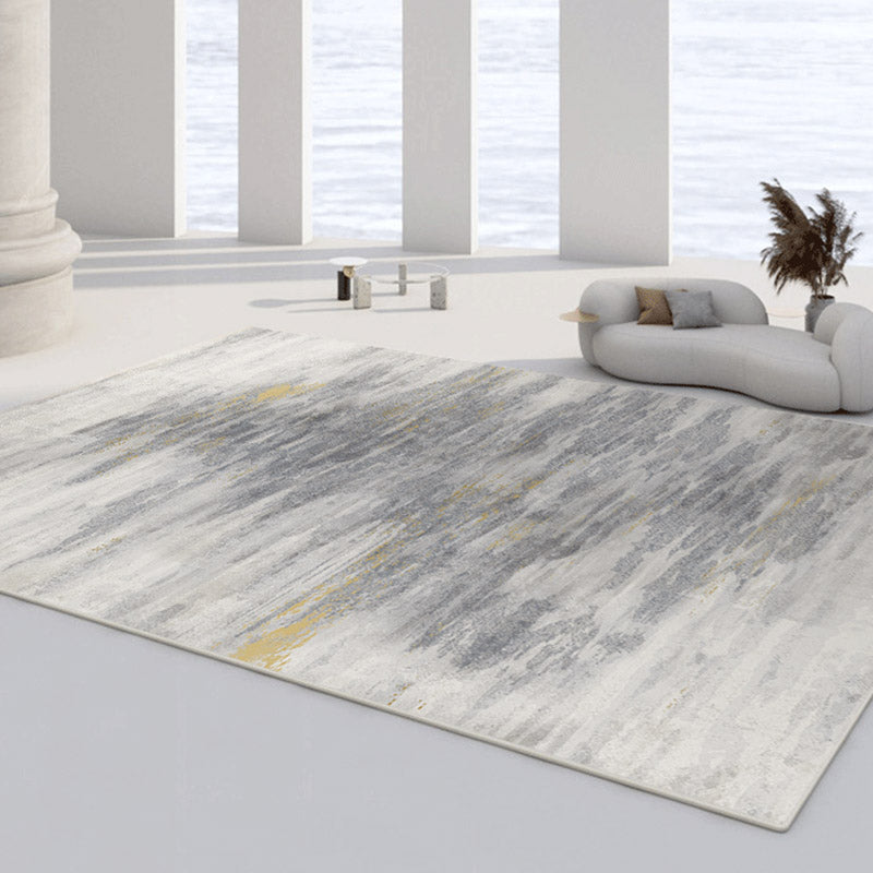 Casual Rug Simple Area Rug Polyester Easy Care Carpet for Bedroom