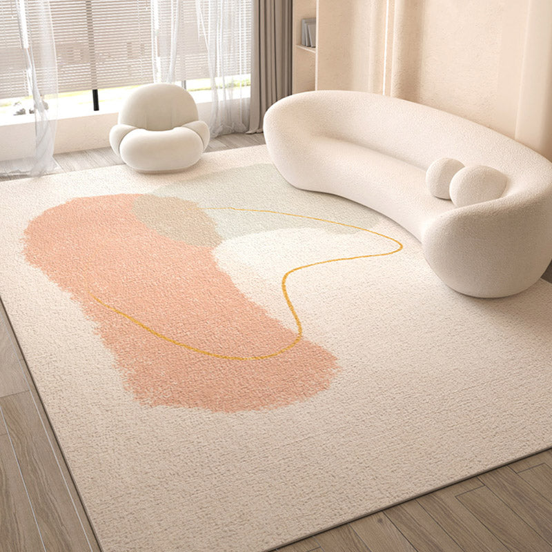 Casual Colorblock Rug Morandi Color Area Rug Polyester Easy Care Carpet for Living Room