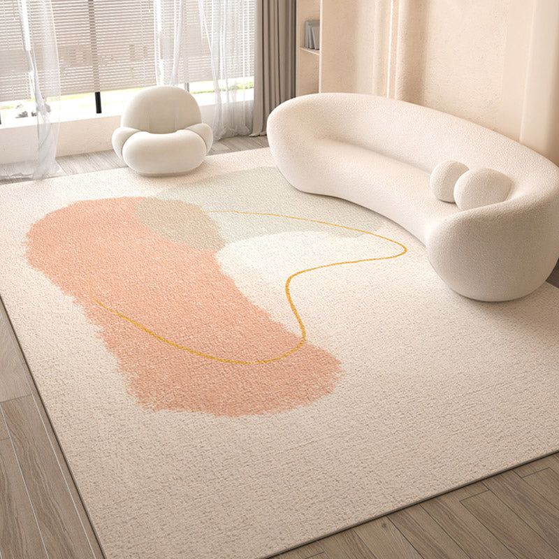 Casual Colorblock Rug Morandi Color Area Rug Polyester Easy Care Carpet for Living Room