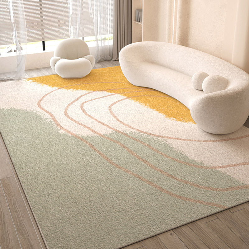 Casual Colorblock Rug Morandi Color Area Rug Polyester Easy Care Carpet for Living Room