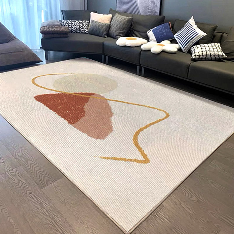 Modern Colorblock Rug Morandi Color Area Rug Polyester Easy Care Carpet for Living Room