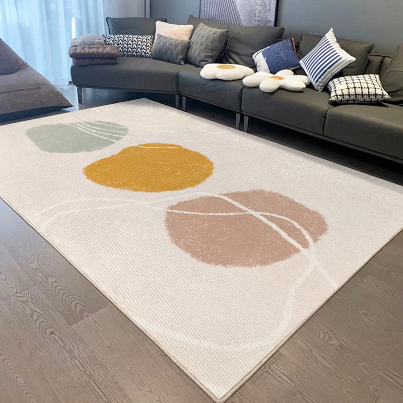 Modern Colorblock Rug Morandi Color Area Rug Polyester Easy Care Carpet for Living Room