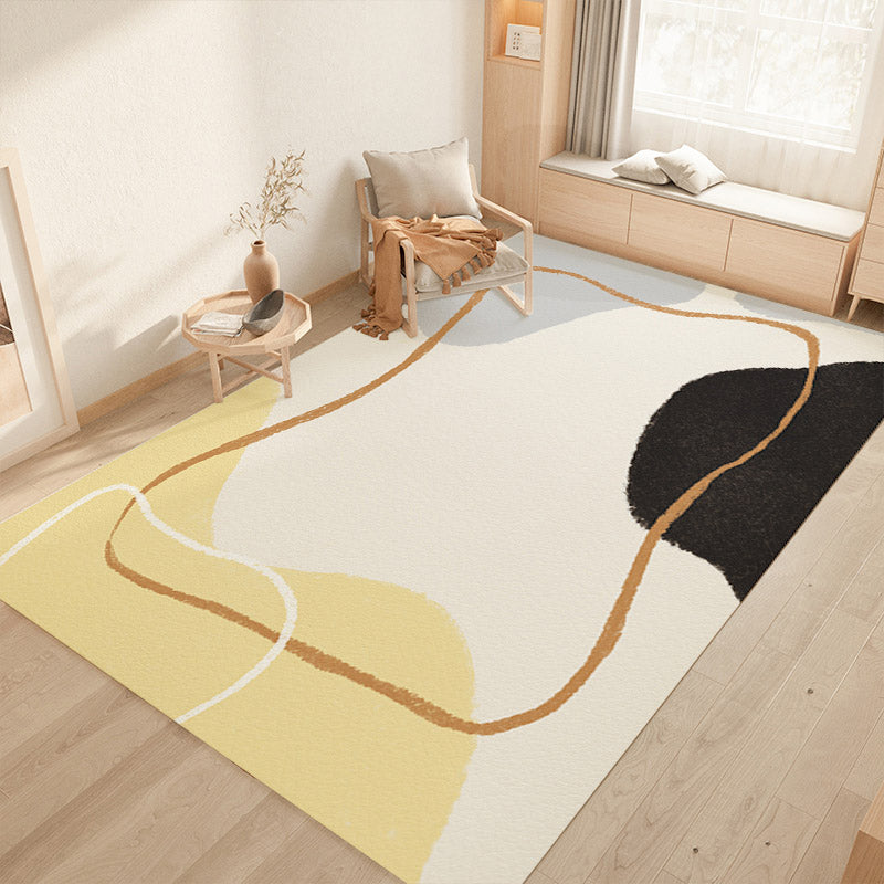 Simplicity Area Rug Simple Rug Polyester Non-Slip Area Rug for Bedroom