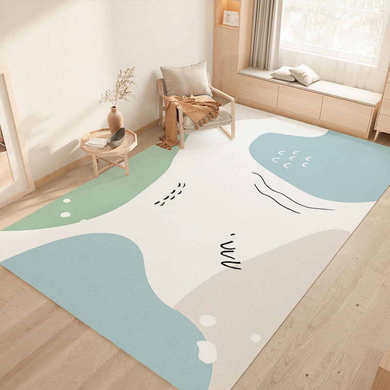 Simplicity Area Rug Simple Rug Polyester Non-Slip Area Rug for Bedroom