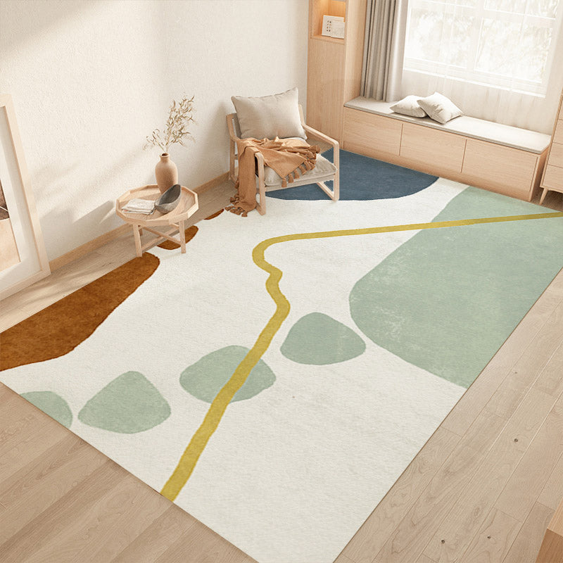 Simplicity Area Rug Simple Rug Polyester Non-Slip Area Rug for Bedroom